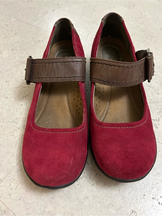 Hush Puppies Shoes - Red Hush Puppies Mary Jane’s with Brown Strap
